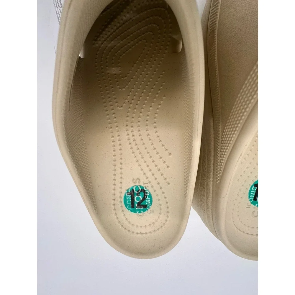 CROCS SIREN PLATFORM CLOGS Heeled Beige High Heel Platform‎ Sandals Sz 12 NWT